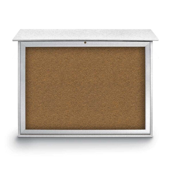 Indoor Enclosed Combo Board, 42"x32", Bronze Frame/Black Porc & Forbo